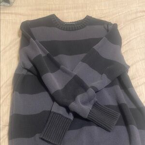 Striped Black and Gray Men's Sweater